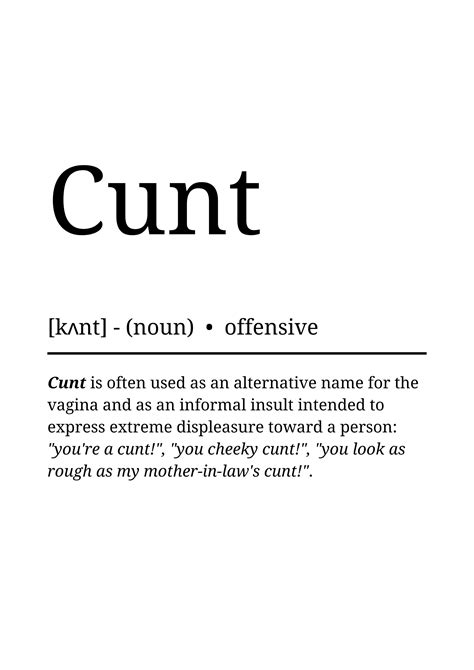 cunt urban dictionary|The meaning of cunt, the most offensive curse word in English, is .